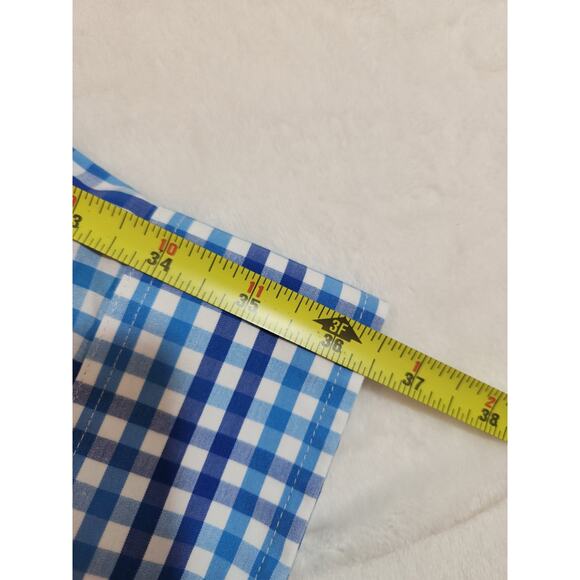 Izod Shirt Mens 20 Tall 35 36 Blue Check Long Sleeve Classic Preppy Business - Picture 8 of 10